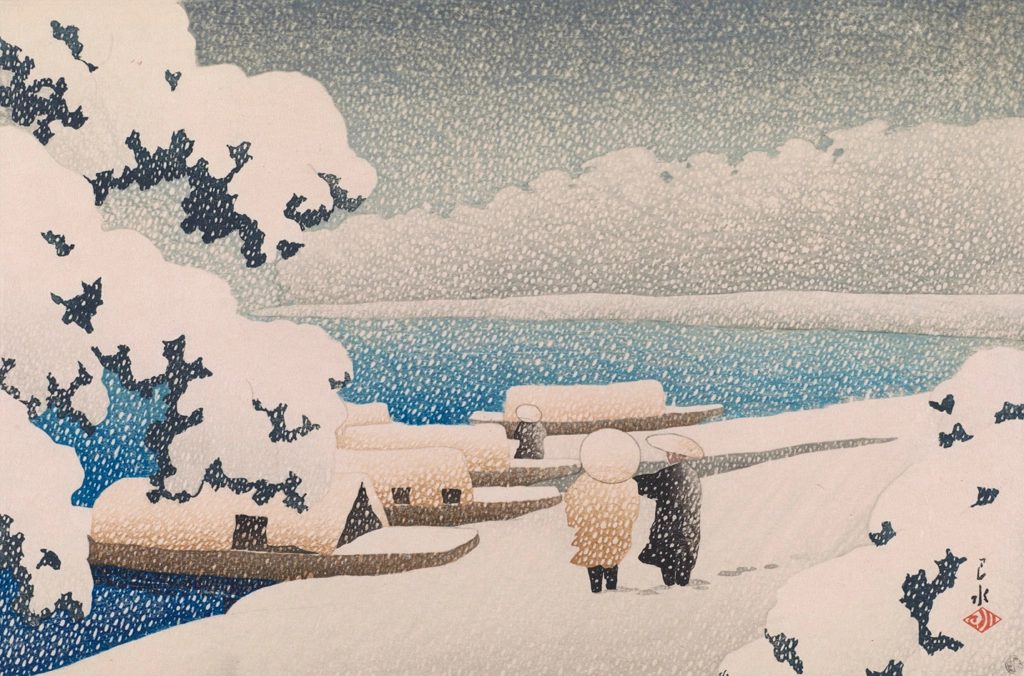 「旅みやげ 第二集 雪の橋立」 川瀬巴水 （1921年） | 2
