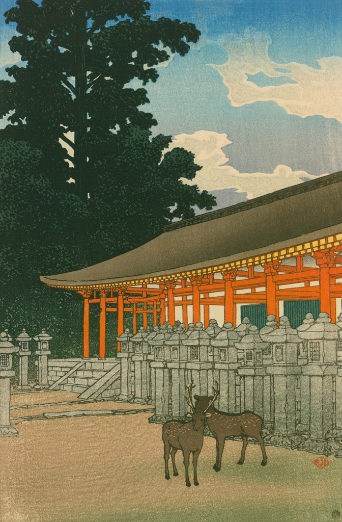 「旅みやげ 第二集 奈良春日神社」 川瀬巴水 （1921年） | 旅みやげ 第2集より
