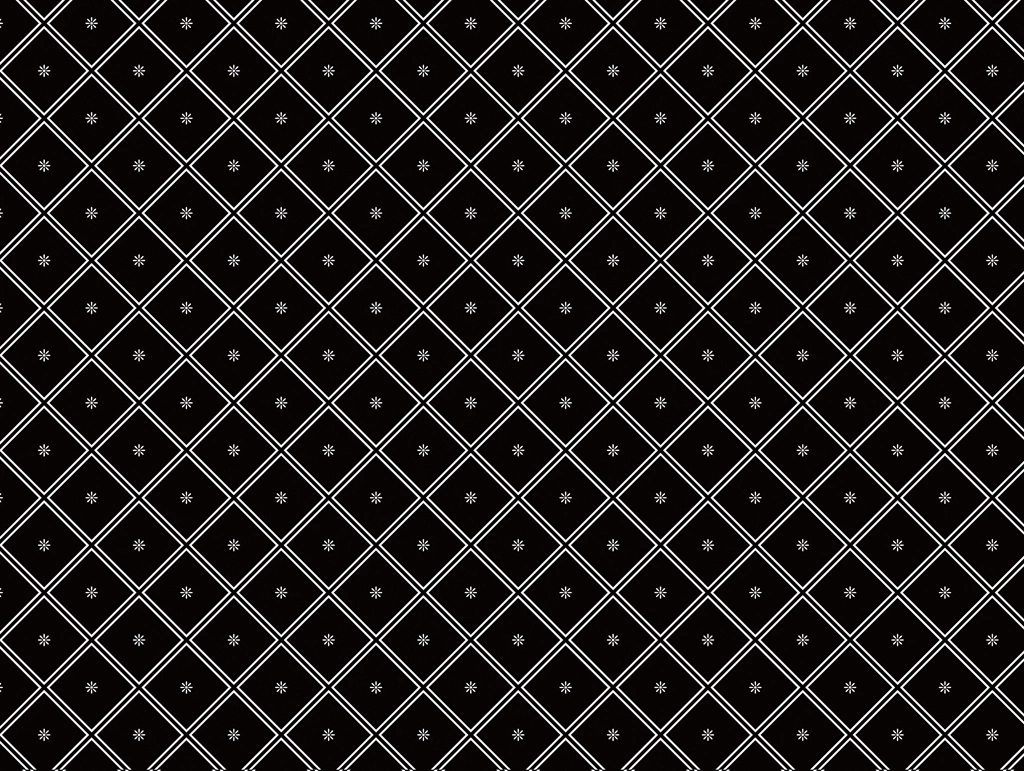 6種類の米の字組み文様の背景イラストとベクター | 黒色