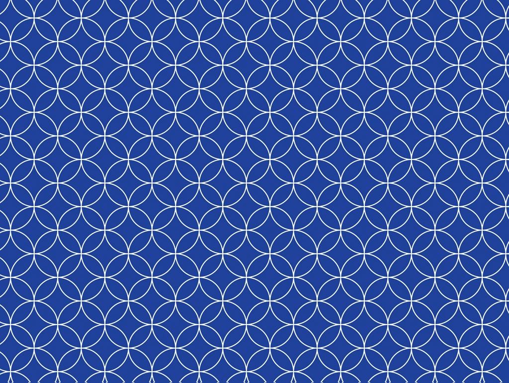 6種類の七宝繋ぎ模様の背景イラストとベクター | 青色