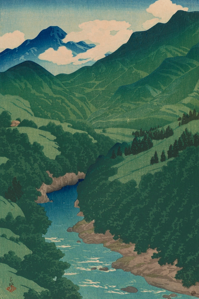 「旅みやげ 第二集 甲州梁川」 川瀬巴水 （1921年） | 1