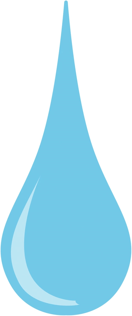 6種類の水滴のイラストとベクター | 細長い