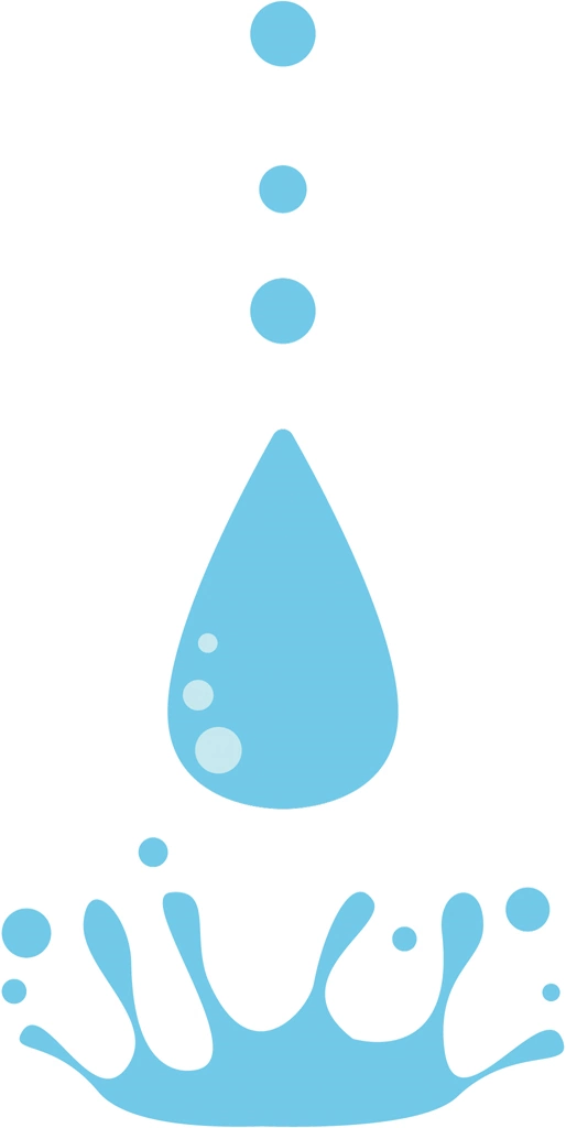6種類の水滴のイラストとベクター | 落下中