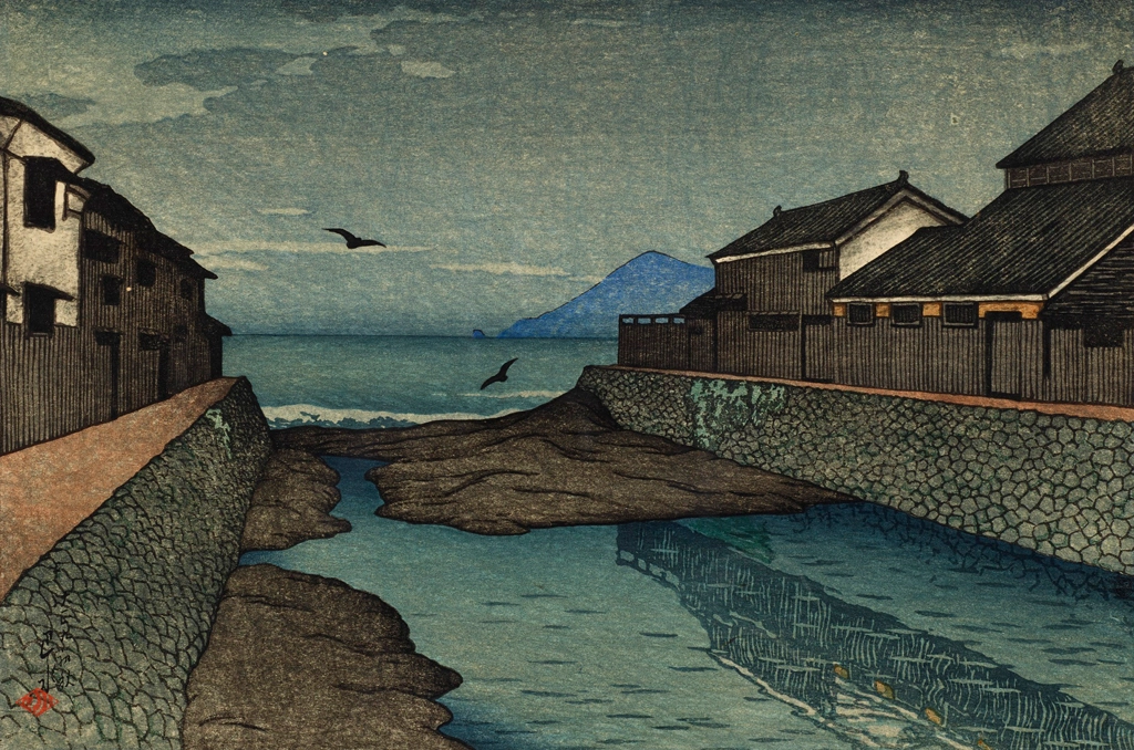 「旅みやげ 第一集 小浜掘川」 川瀬巴水 （1920年） | 2