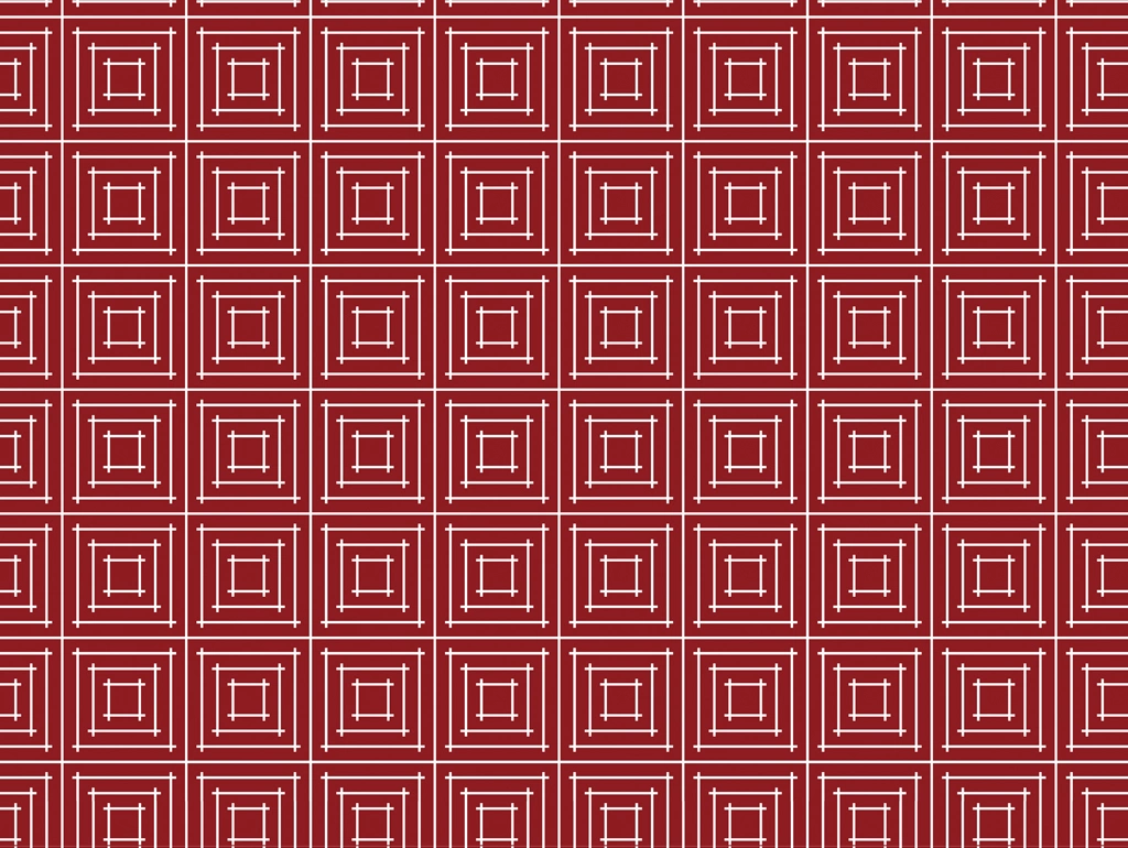 6種類の枡刺し文様の背景イラストとベクター | 赤色