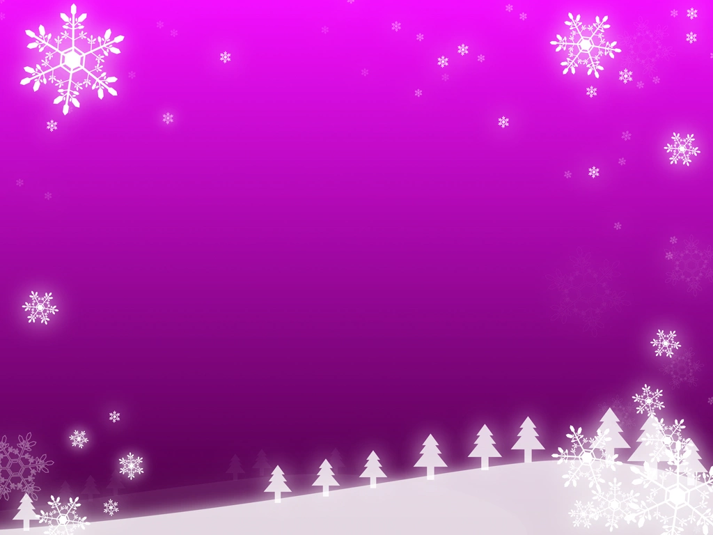 6種類の雪の結晶と雪原の背景イラストとベクター | ピンク色