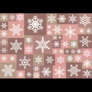 4種類の雪の結晶柄の背景イラストとベクター