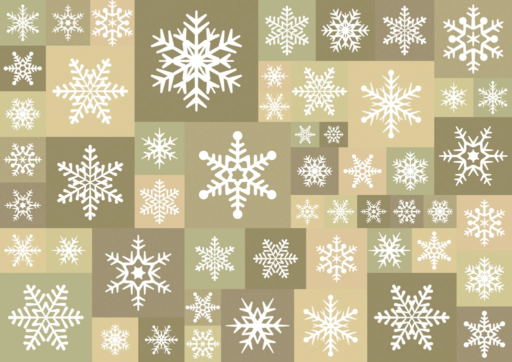 Set of 4 Snowflake Pattern Background Illustrations and Vectors | Khaki