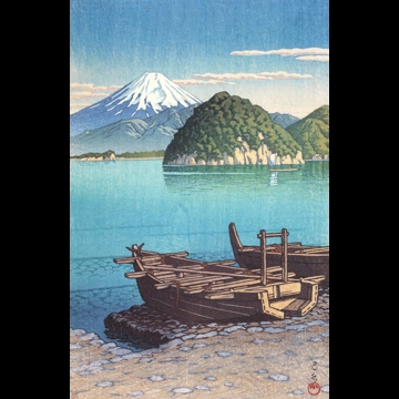 「三津浜の朝」 川瀬巴水 （1953年）