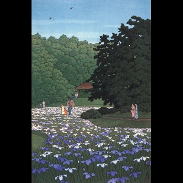「明治神宮菖蒲田」 川瀬巴水 （1951年）