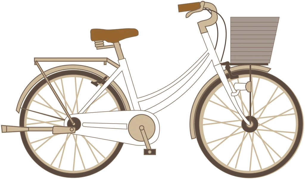 6種類のカゴ付きの自転車イラストとベクター | 白色