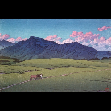 「阿蘇の夕（外輪）」 川瀬巴水 （1948年）