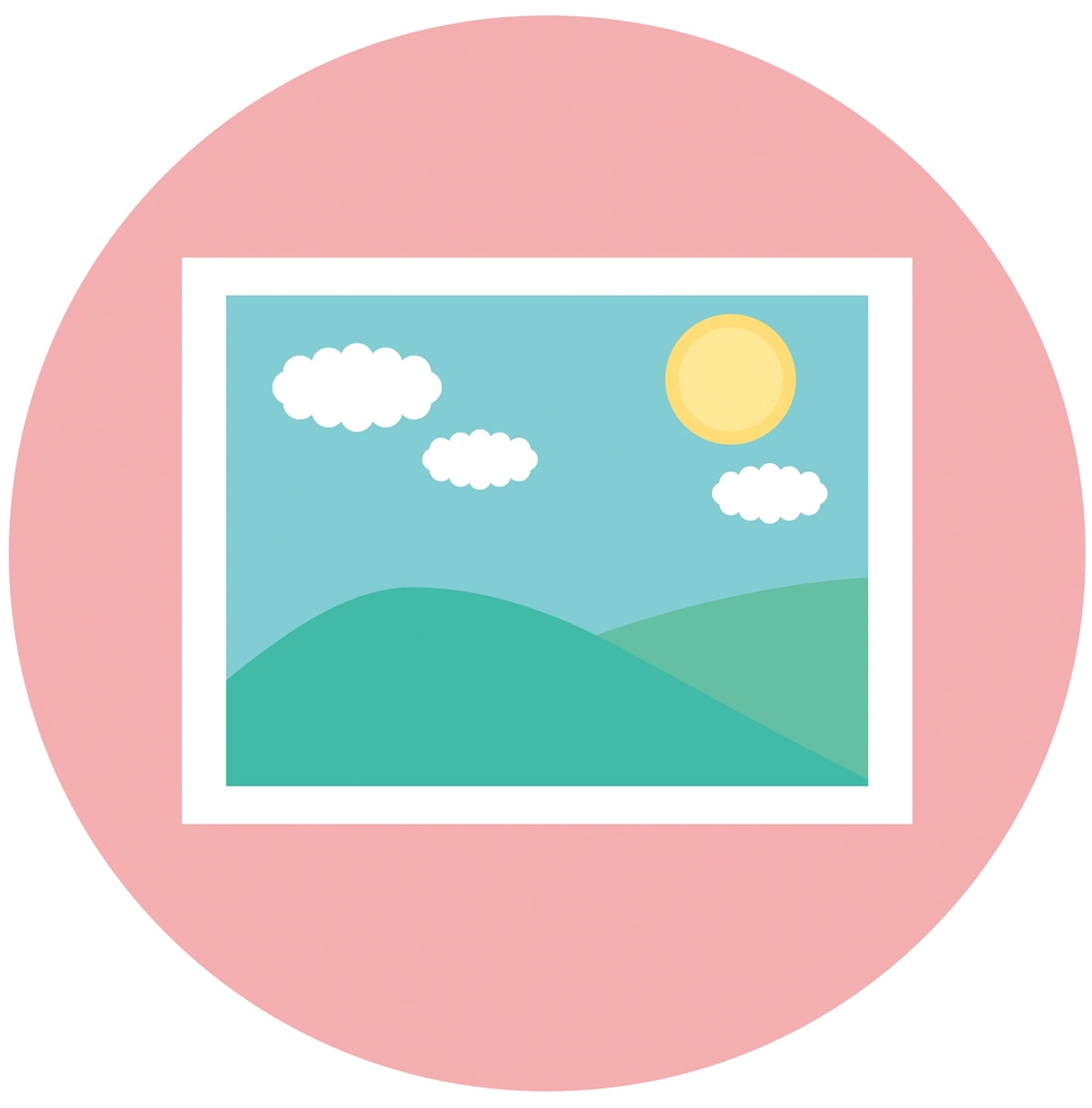 Set of 3 Picture Icon Illustrations and Vectors | Picture Circular Icon
