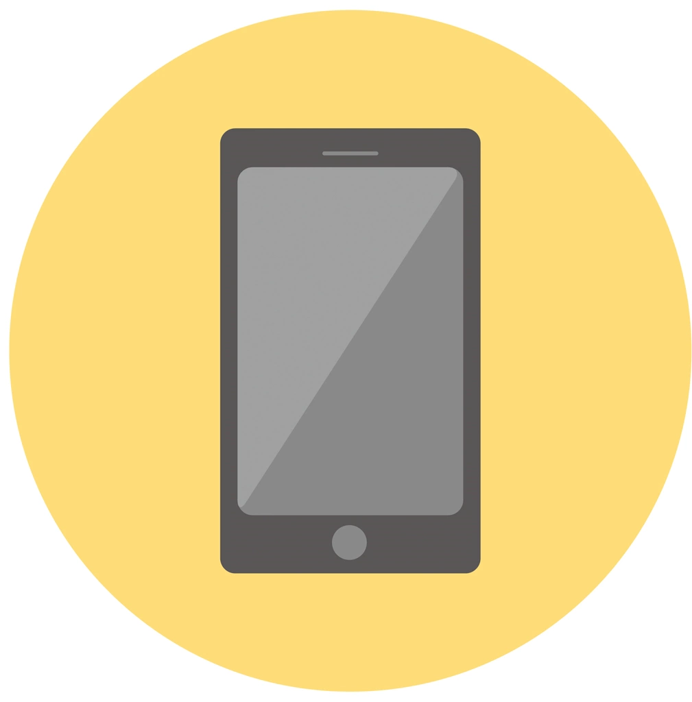 Set of 6 Smartphone Icon Illustrations and Vectors | Black Smartphone Circular Icon