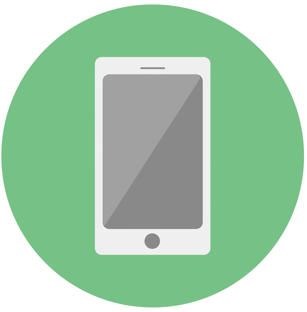 Set of 6 Smartphone Icon Illustrations and Vectors | White Smartphone Circular Icon