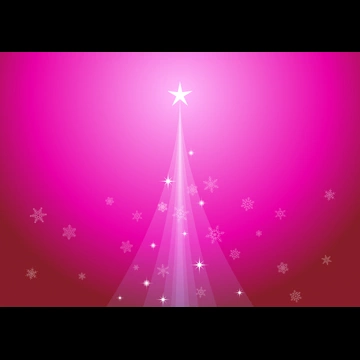 6種類のクリスマスツリーと雪片の横型背景のイラストとベクター