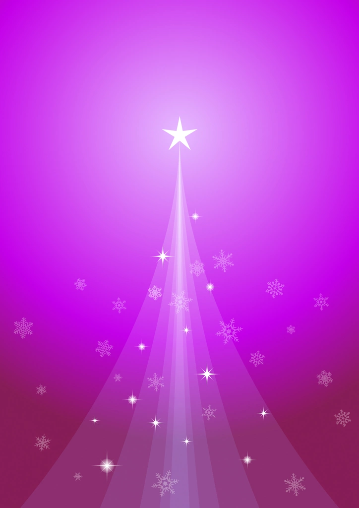Set of 6 Christmas Tree and Snowflake Vertical Background Illustrations and Vectors | Purple