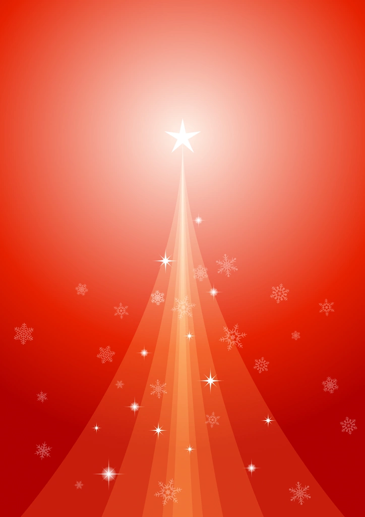 Set of 6 Christmas Tree and Snowflake Vertical Background Illustrations and Vectors | Red