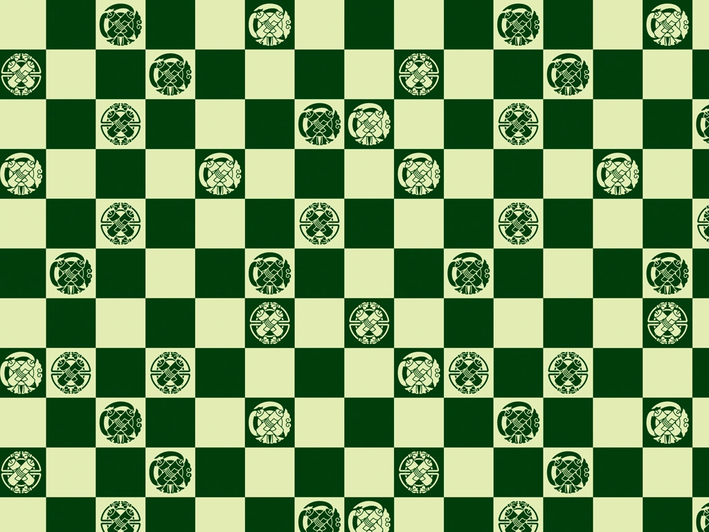 Set of 5 Scroll with Checkered Pattern Background Illustrations and Vectors | Green