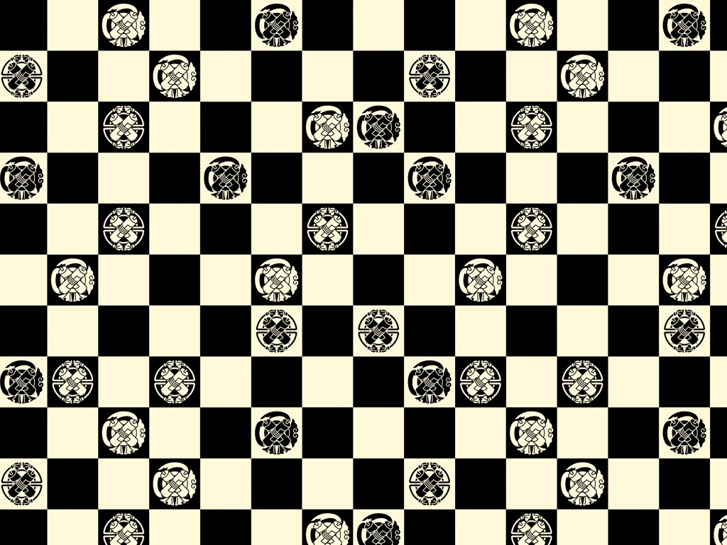 Set of 5 Scroll with Checkered Pattern Background Illustrations and Vectors | Black and Beige