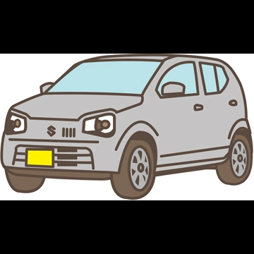 6種類のスズキ アルト HA36S型の軽自動車のイラストとベクター