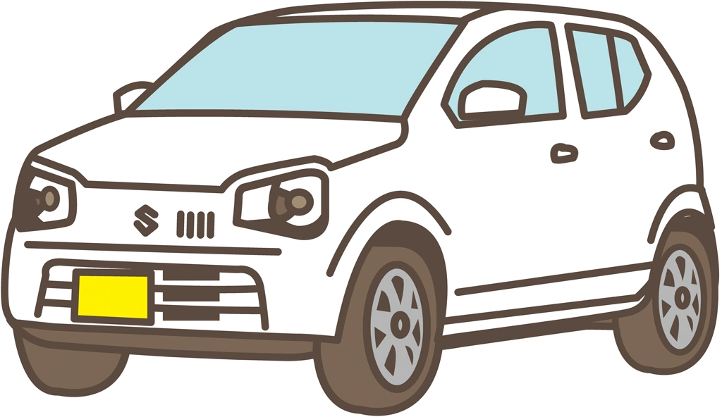 6種類のスズキ アルト HA36S型の軽自動車のイラストとベクター | 白色