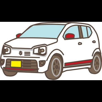 6種類のスズキ アルト ターボRSの軽自動車のイラストとベクター