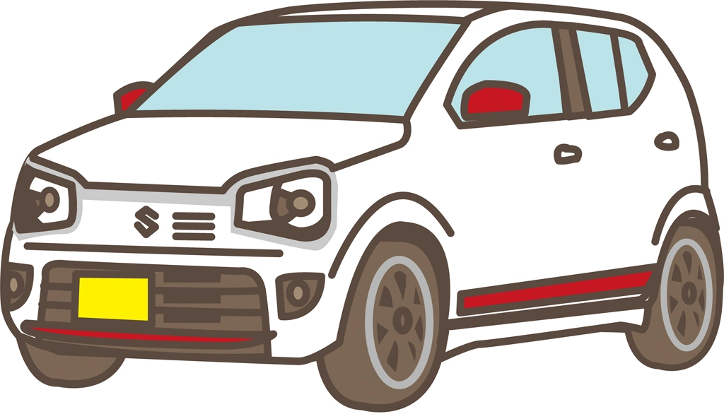 6種類のスズキ アルト ターボRSの軽自動車のイラストとベクター | 白色