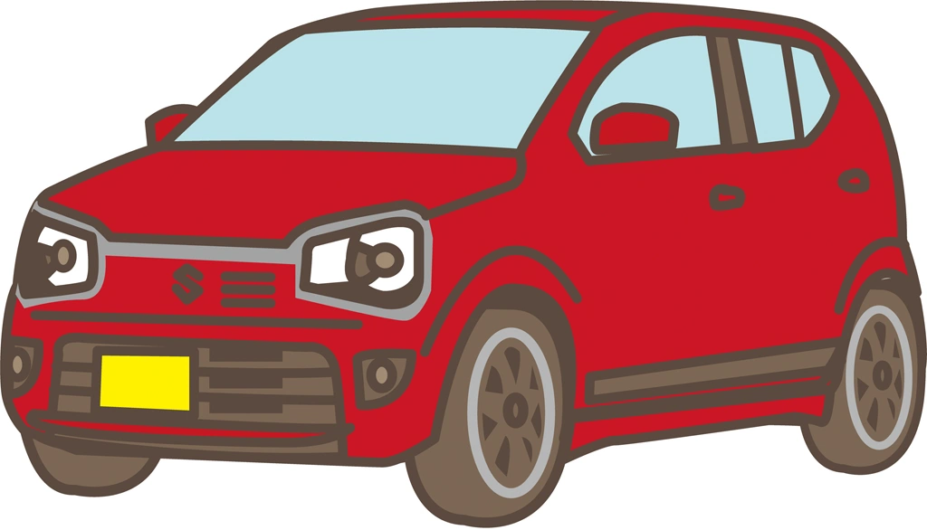 6種類のスズキ アルト ターボRSの軽自動車のイラストとベクター | 赤色