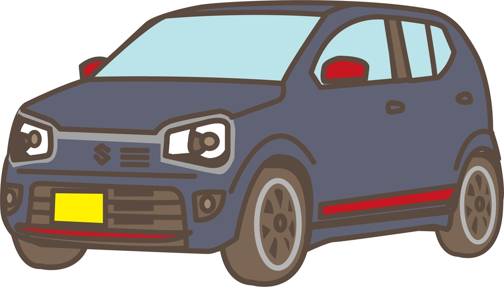 6種類のスズキ アルト ターボRSの軽自動車のイラストとベクター | 紺色