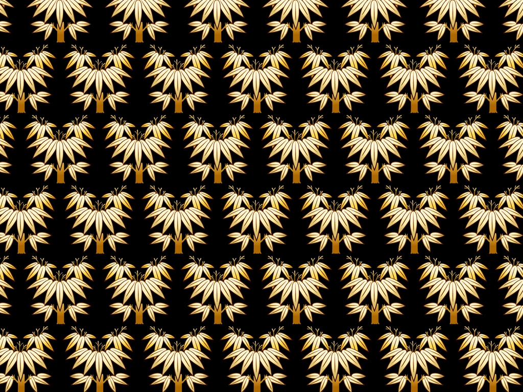 Set of 6  Bamboo Pattern Background Illustrations and Vectors | Gold and Black