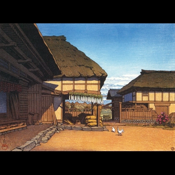 「農家の秋（宮城県愛子）」 川瀬巴水 （1946年）