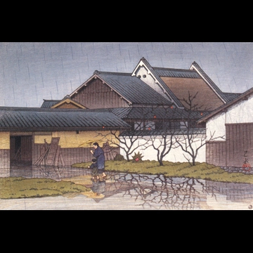 「法隆寺東里」 川瀬巴水 （1956年）