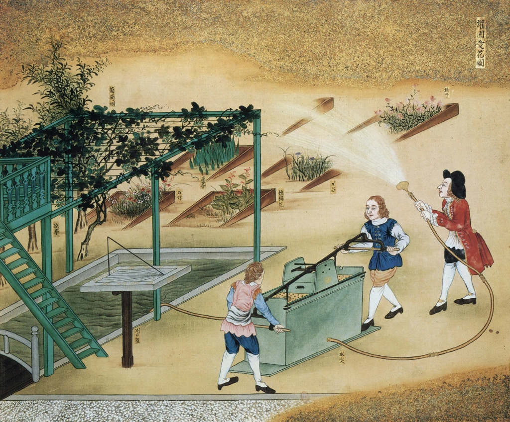 「蛮館図 灌園愛花図」 無款 （1797年頃） | 秘蔵浮世絵大観 8 パリ国立図書館より