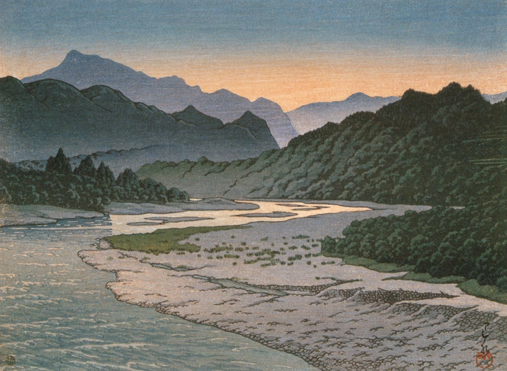 「秩父皆野の夕」 川瀬巴水 （1946年） | 生誕130年 川瀬巴水展 郷愁の日本風景より