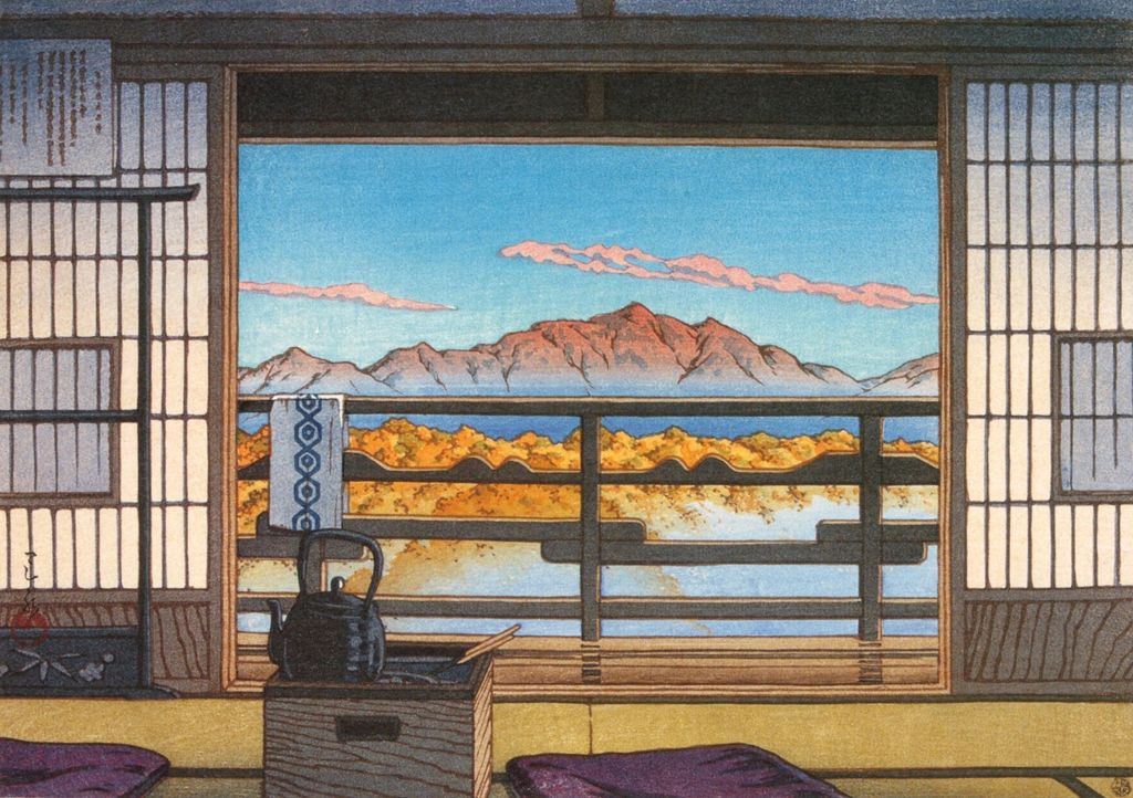 「湯宿の朝（塩原新湯）」 川瀬巴水 （1946年） | 生誕130年 川瀬巴水展 郷愁の日本風景より