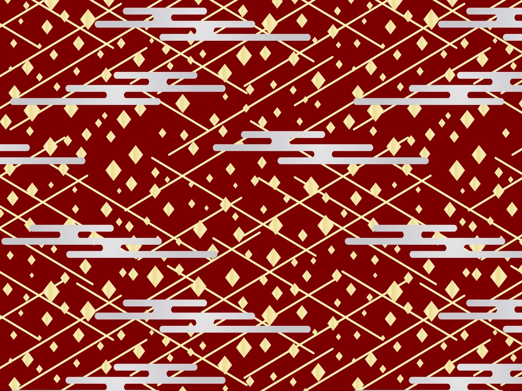Set of 5 Rhombus and Cloud Pattern Background Illustrations and Vectors | Red