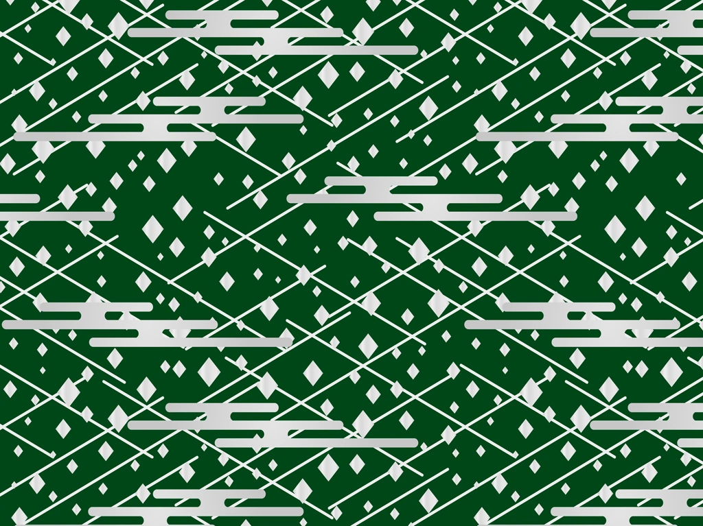 Set of 5 Rhombus and Cloud Pattern Background Illustrations and Vectors | Green