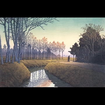 「埼玉田宮村」 川瀬巴水 （1941年）