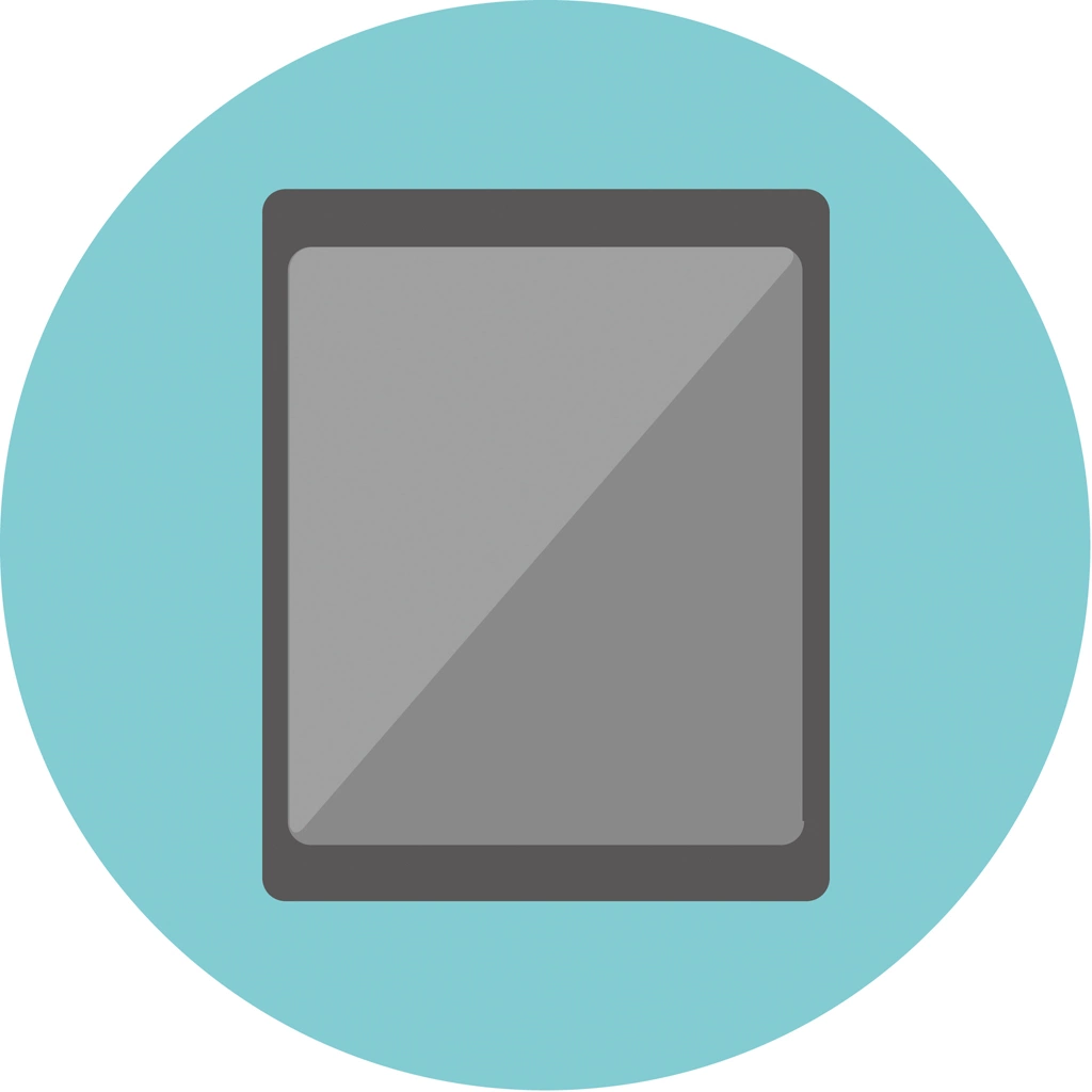 Set of 3 Tablet Computer Icon Illustrations and Vectors | Tablet Computer Circular Icon