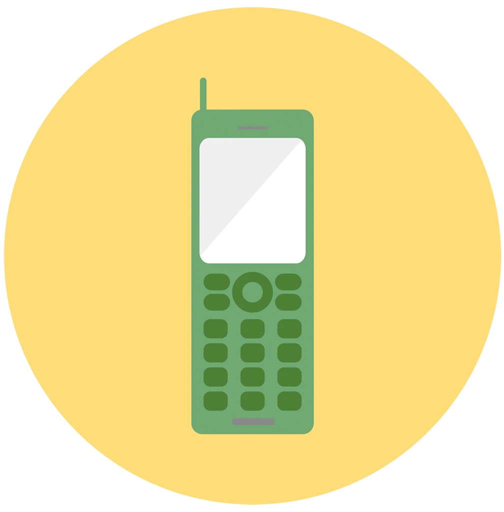 Set of 3 Feature Phone Icon Illustrations and Vectors | Feature Phone Circular Icon