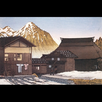 「越後湯沢」 川瀬巴水 （1941年）
