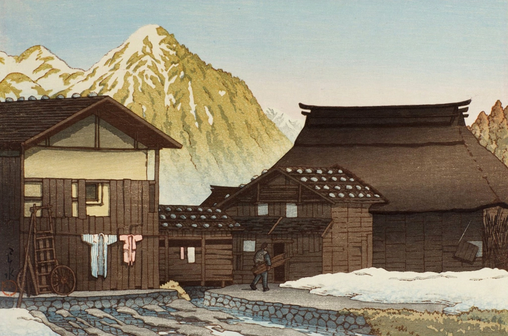 「越後湯沢」 川瀬巴水 （1941年） | 2