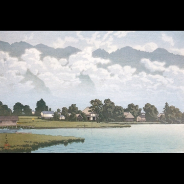 「信州木崎湖」 川瀬巴水 （1941年）