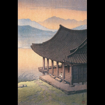 「続朝鮮風景 朝鮮慶州臨海亭」 川瀬巴水 （1940年）