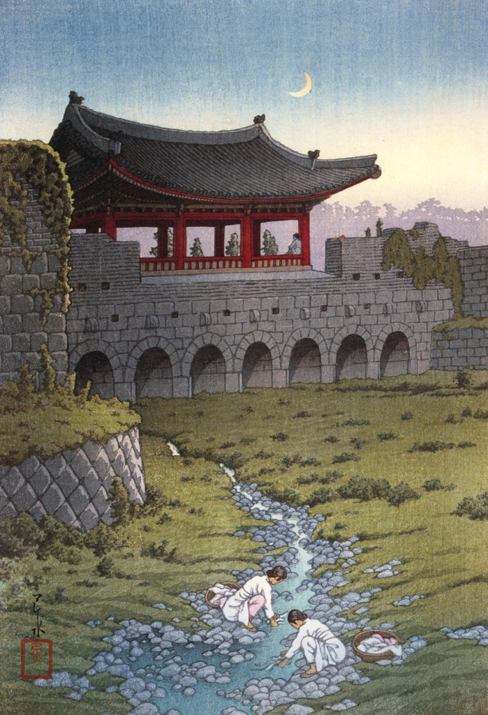 「朝鮮八景 水原華虹門」 川瀬巴水 （1939年） | 生誕130年 川瀬巴水展 郷愁の日本風景より