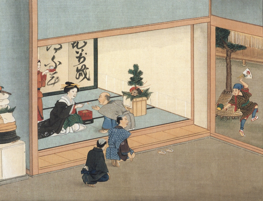「新年の挨拶」 川原慶賀工房 （1809-1829年頃） | 秘蔵浮世絵大観 8 パリ国立図書館より