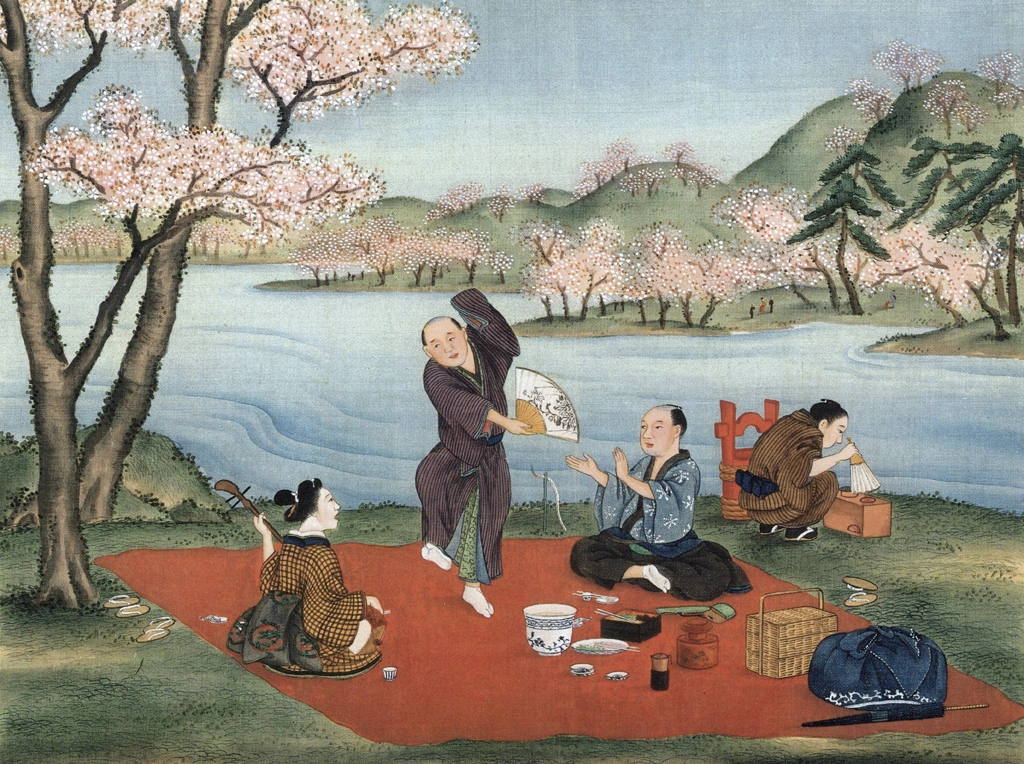 「花見」 川原慶賀工房 （1809-1829年頃） | 秘蔵浮世絵大観 8 パリ国立図書館より