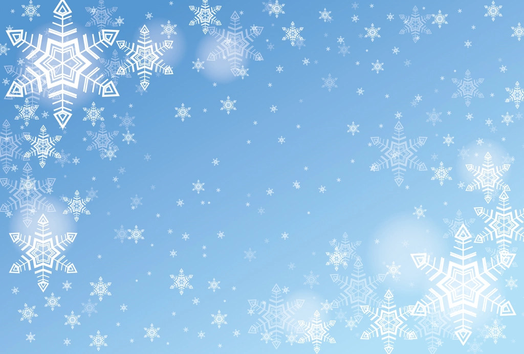 6種類の雪の結晶の背景イラストとベクター | 青色