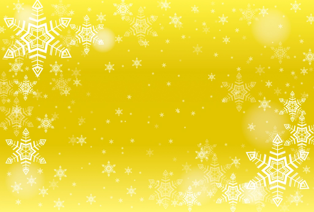 6種類の雪の結晶の背景イラストとベクター | 黄色